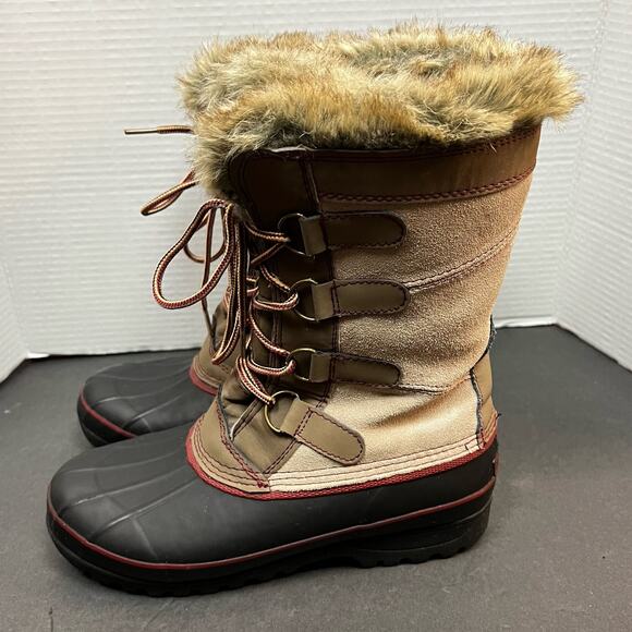 KHOMBU Womens North Star Snow Waterproof Winter Boots Tan Size 9M - Picture 4 of 13